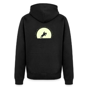 Silhouette Cheval Équestre Nocturne - Veste à capuche bio Premium Unisexe - noir - Dos - Nico (187cm)