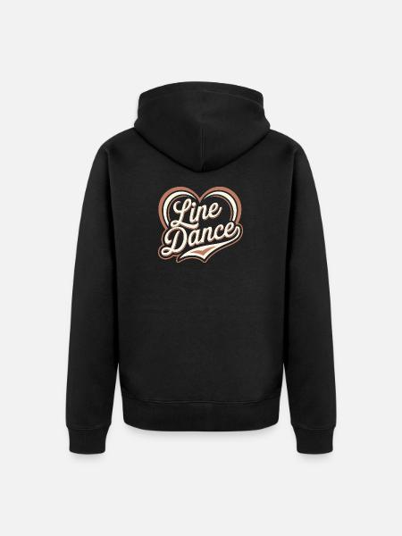 Heart-shaped line dance lettering - Unisex Premium Organic Zip Hoodie - black