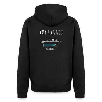 City Planner Gift Profession Education - Unisex Premium Organic Zip Hoodie - black - Back - Nico (187cm)