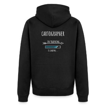 Gift Profession Training Cartographer - Unisex Premium Organic Zip Hoodie - black - Back - Nico (187cm)