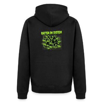 Rats in the System - Punk - Unisex Premium Organic Zip Hoodie - black - Back - Nico (187cm)