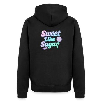 Sweet Like Sugar / Y2K Design - Unisex Premium Organic Zip Hoodie - black - Back - Nico (187cm)