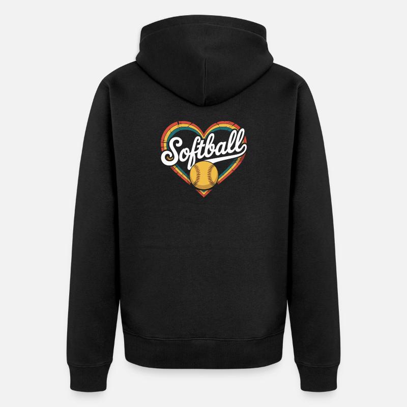 Softball du cœur - Veste à capuche bio Premium Unisexe - noir