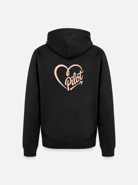 Pilot and Airplane - Unisex Premium Organic Zip Hoodie - black