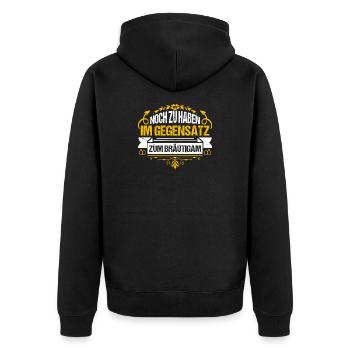 JGA Team Bräutigam Junggesellenabschied - Unisex Premium Bio Zip Hoodie - Schwarz - Hinten - Nico (187cm)