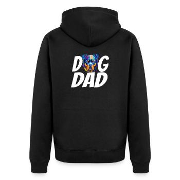 Dog Dad Rottweiler Shirt – Proud Rottweiler Owner - Unisex Premium Organic Zip Hoodie - black - Back - Nico (187cm)