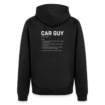 Car Guy Definition Funny Quote JDM Muscle Auto Fan - Unisex Premium Organic Zip Hoodie - black - Back - Nico (187cm)