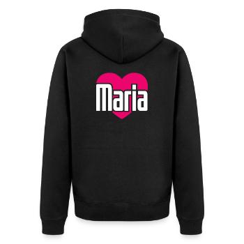 J’aime Maria Coeur rose J’aime Maria - Veste à capuche bio Premium Unisexe - noir - Dos - Nico (187cm)