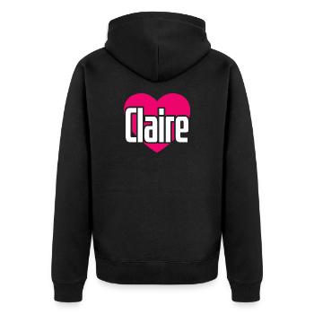 J’aime Claire Coeur Rose J’aime Claire - Veste à capuche bio Premium Unisexe - noir - Dos - Nico (187cm)