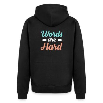 Speech therapist Speech therapist - Unisex Premium Organic Zip Hoodie - black - Back - Nico (187cm)