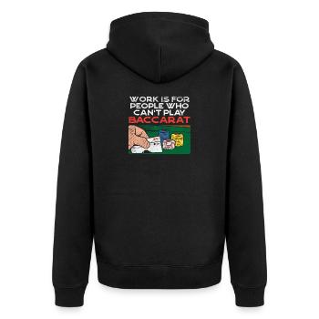 Baccarat Player Casino Gambling Design - Unisex Premium Organic Zip Hoodie - black - Back - Nico (187cm)