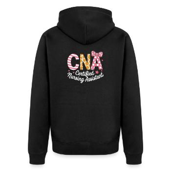 Caregiver Saying Funny Caregiver Gift - Unisex Premium Organic Zip Hoodie - black - Back - Nico (187cm)