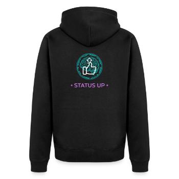 Status Up Brain Gehirn Level Up AI - Unisex Premium Organic Zip Hoodie - black - Back - Nico (187cm)