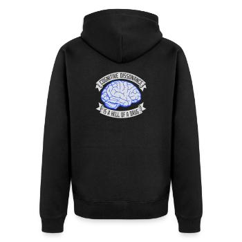 La dissonance cognitive est un sacré dicton. - Veste à capuche bio Premium Unisexe - noir - Dos - Nico (187cm)
