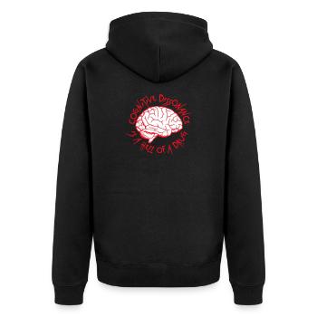 La dissonance cognitive est un sacré dicton. - Veste à capuche bio Premium Unisexe - noir - Dos - Nico (187cm)