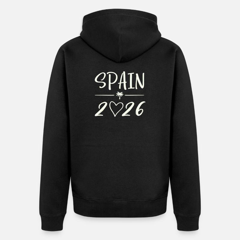 Spanien 2026 Palmen - Unisex Premium Bio Zip Hoodie - Schwarz