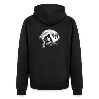 Bigfoot Butcher - Unisex Premium Organic Zip Hoodie - black - Back - Nico (187cm)