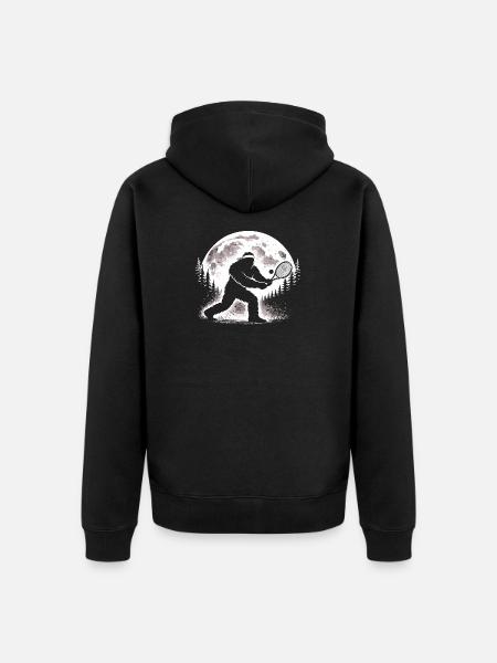 Bigfoot Tennis Player - Unisex Premium Organic Zip Hoodie - black