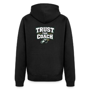 Soccer Training Youth Sports Coach - Unisex Premium Organic Zip Hoodie - black - Back - Nico (187cm)