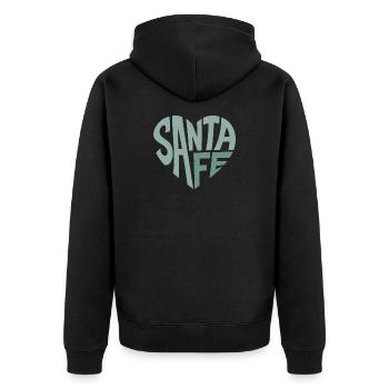 Cœur en lettres Santa Fe - Veste à capuche bio Premium Unisexe - noir - Dos - Nico (187cm)