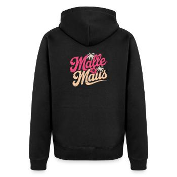 Mallemaus Bachelor Party Women Mallorca Fan Party Malle Mouse - Unisex Premium Organic Zip Hoodie - black - Back - Nico (187cm)