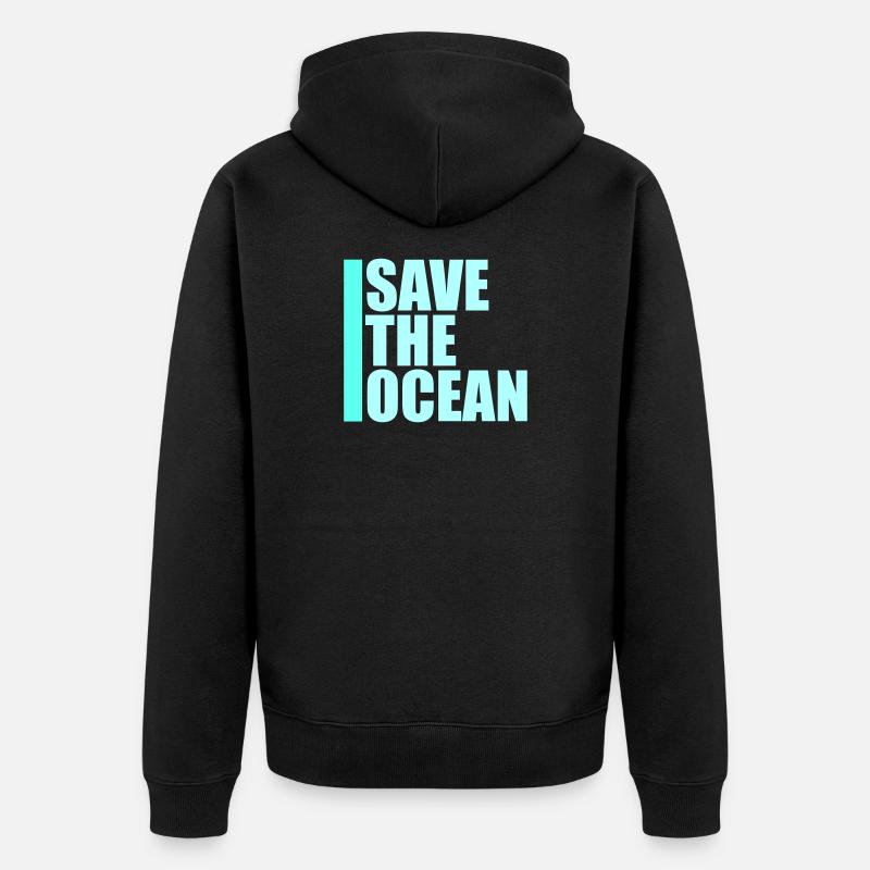 Déclaration environnementale pour l’activisme Sauver l’océan - Veste à capuche bio Premium Unisexe - noir