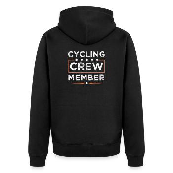 Cycling Crew - Unisex Premium Bio Zip Hoodie - Schwarz - Hinten - Nico (187cm)