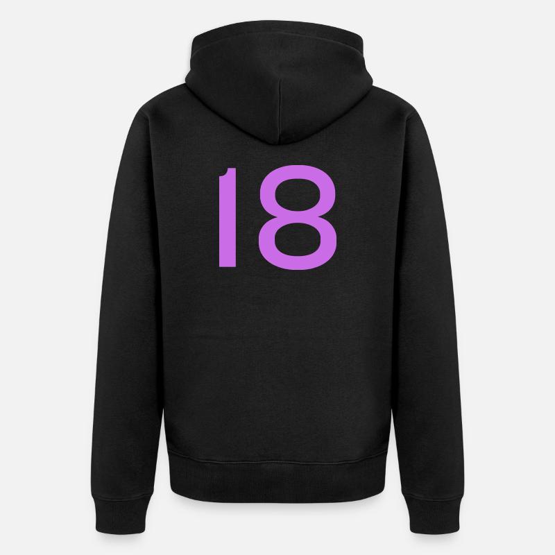 18 - Unisex Premium Bio Zip Hoodie - Schwarz