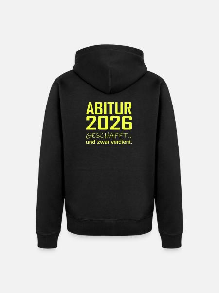 Abitur 2026 geschafft - Unisex Premium Bio Zip Hoodie - Schwarz
