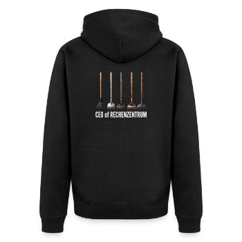 CEO of Rechenzentrum Gärtner Garten Gartenarbeit - Unisex Premium Bio Zip Hoodie - Schwarz - Hinten - Nico (187cm)