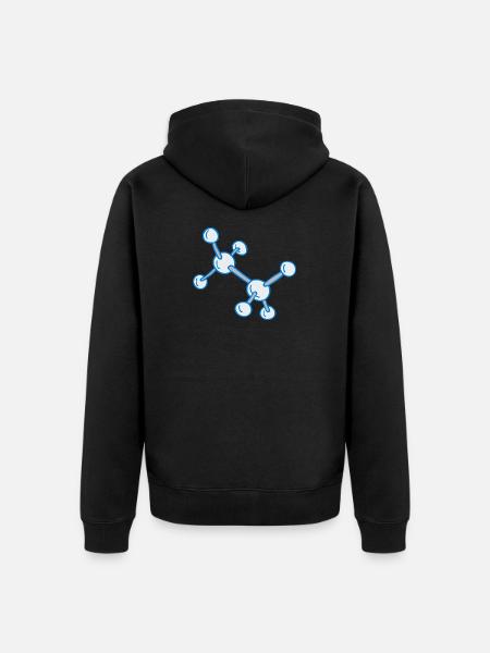 Blaues Molekülnetz Muster - Unisex Premium Bio Zip Hoodie - Schwarz