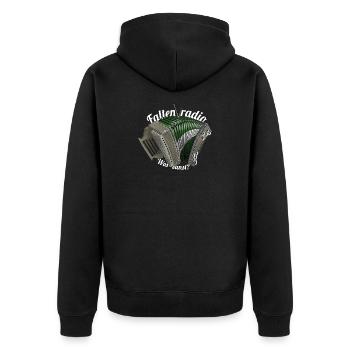 Pleated Radio | ZiachON! - Unisex Premium Organic Zip Hoodie - black - Back - Nico (187cm)