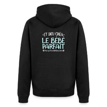 Et dieu créa le bébé parfait body mignon naissance - Veste à capuche bio Premium Unisexe - noir - Dos - Nico (187cm)