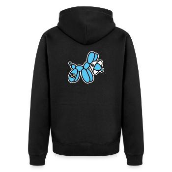 Ballonkünstler Lustige Ballontier Hund Halskragen - Unisex Premium Bio Zip Hoodie - Schwarz - Hinten - Nico (187cm)