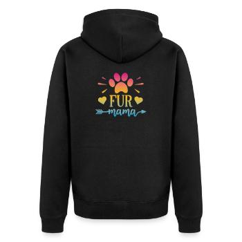 Fur Mama - Unisex Premium Organic Zip Hoodie - black - Back - Nico (187cm)
