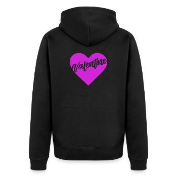 t-shirt coeur valentin coeur Saint-Valentin amour - Veste à capuche bio Premium Unisexe - noir - Dos - Nico (187cm)