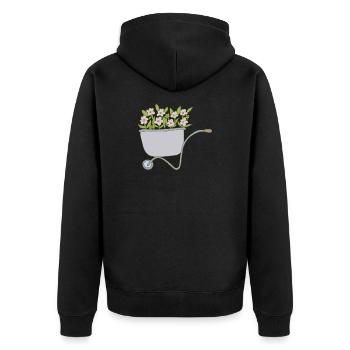 Wheelbarrows Flowers - Unisex Premium Organic Zip Hoodie - black - Back - Nico (187cm)