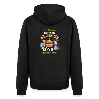 Motoball Geburtstag Fahrer Motoballer Geb Fußball - Unisex Premium Bio Zip Hoodie - Schwarz - Hinten - Nico (187cm)