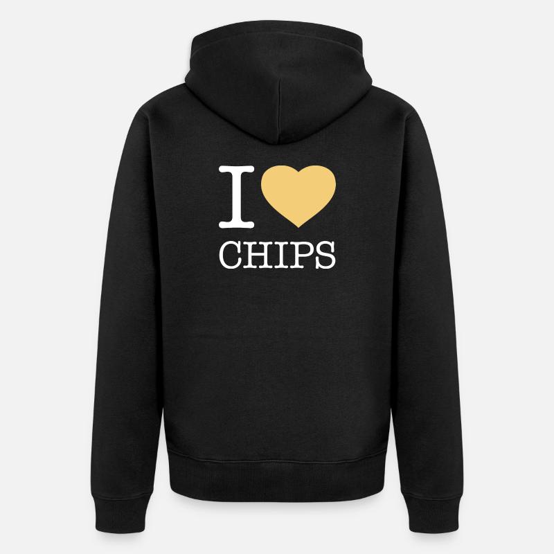 I LOVE CHIPS - Unisex Premium Organic Zip Hoodie - black