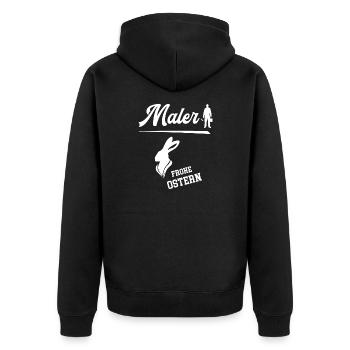 Maler Frohe Ostern Ostergeschenk Lackierer - Unisex Premium Bio Zip Hoodie - Schwarz - Hinten - Nico (187cm)