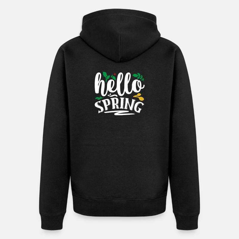 Bonjour le printemps - Veste à capuche bio Premium Unisexe - noir