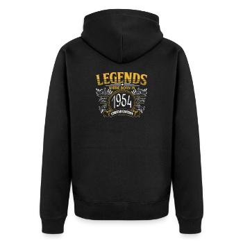 Geburtstag 1954 Vintage Premium - Unisex Premium Bio Zip Hoodie - Schwarz - Hinten - Nico (187cm)