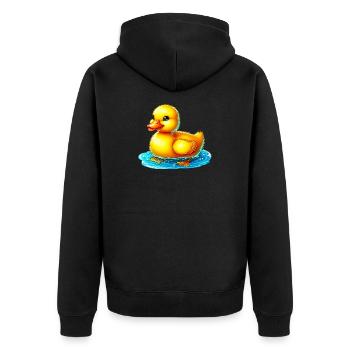 Duckling Duck Duck Duck - Unisex Premium Organic Zip Hoodie - black - Back - Nico (187cm)