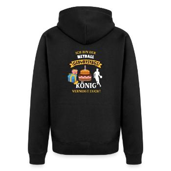 Netball Geburtstag Spieler Trainer Geb Netballer - Unisex Premium Bio Zip Hoodie - Schwarz - Hinten - Nico (187cm)