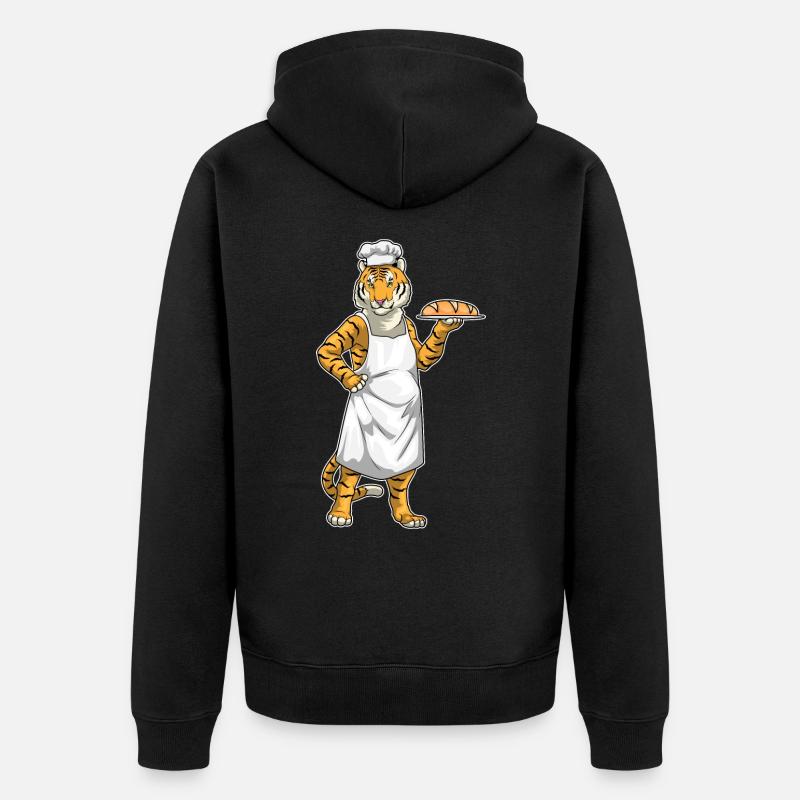 Tiger Baker Bread - Unisex Premium Organic Zip Hoodie - black