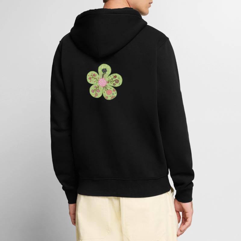 Patchworkfrühlingsblume Unisex Premium Bio Zip Hoodie
