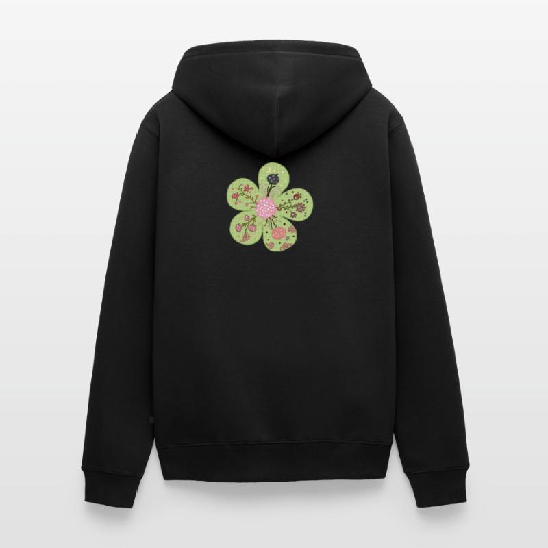 Patchworkfrühlingsblume Unisex Premium Bio Zip Hoodie
