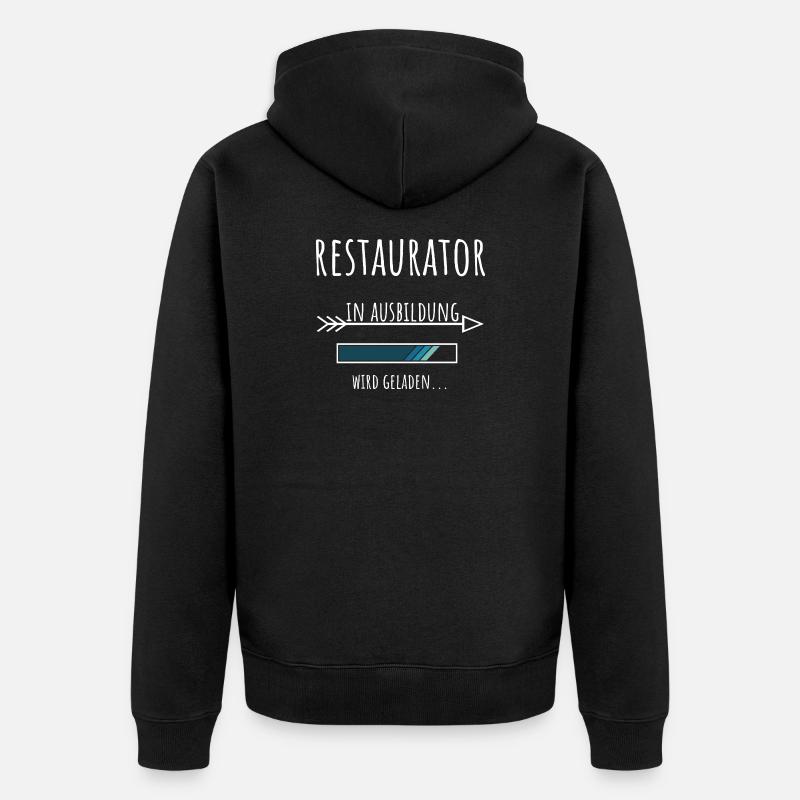 Restaurator Ausbildung Beruf Geschenk - Unisex Premium Bio Zip Hoodie - Schwarz