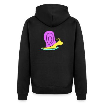 snail shell snail colorful cute silhouette cool - Unisex Premium Organic Zip Hoodie - black - Back - Nico (187cm)