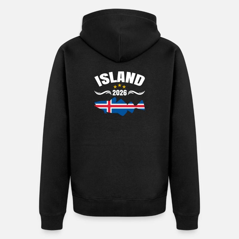 Vacances de pêche Islande 2026 - Veste à capuche bio Premium Unisexe - noir